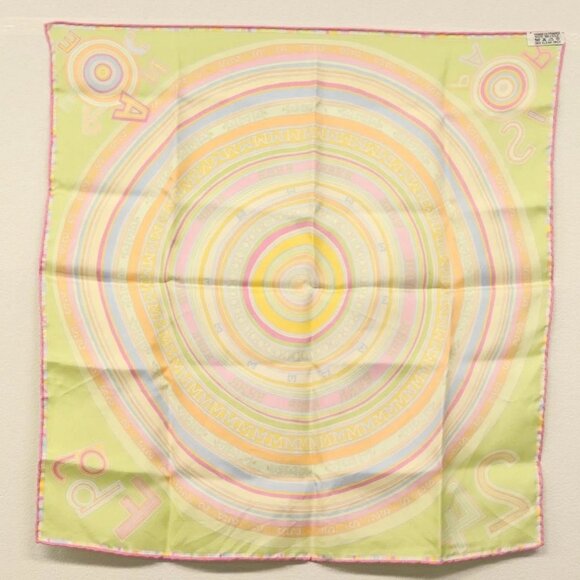 HERMES Carre 40 Scarf ""FRANCE PARIS 24 FBG"" Silk Green Auth 134912M - Picture 7 of 8